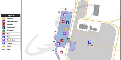 Карта горада Квебек Сіці аэропорот 