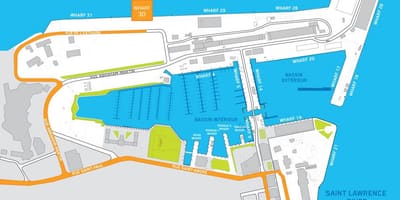 Тэрмінал круізных лайнераў Квебеку карце